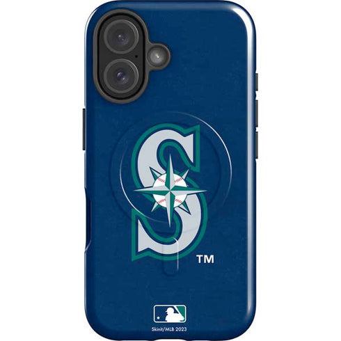 MLB Seattle Mariners - Solid Distressed iPhone 16 Plus Magsafe Impact Case